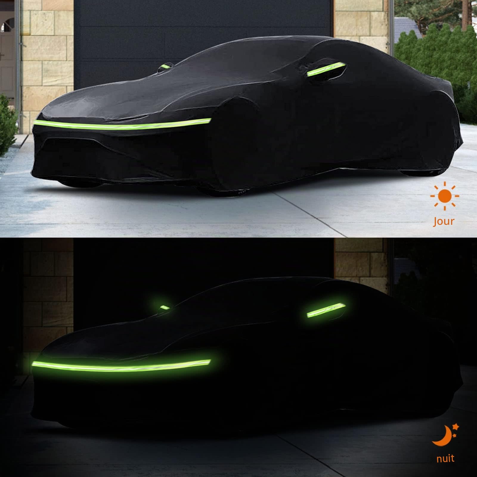 Bâche Voiture Extérieur Respirante Compatible avec Porsche 911(991/992/996/997 Serie) 1998-2024, 6 couches Housse de voiture imperméable, Toutes saisons, Avec fermeture éclair et bandes coupe-vent