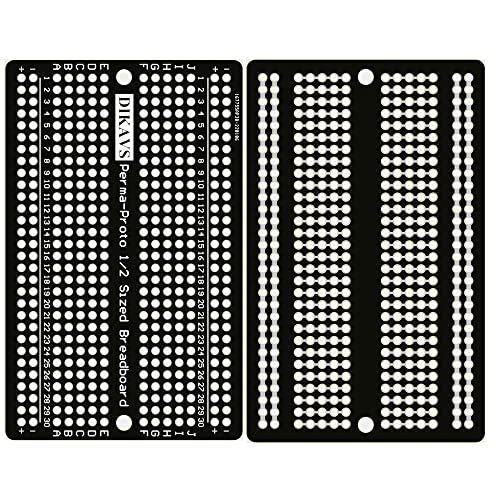 Dikavs 1/2 Sized Double Sided Prototype Pcb Prototype Board Solder-Able Breadboard For Arduino (5Pack, Multicolor) #TOP1