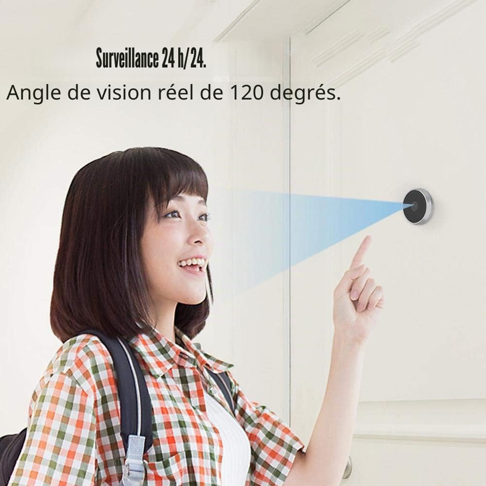 Nikou Judas de Porte, Caméra Électronique LCD 3,5 pouces Grand Angle 120° Sonnette Numérique Œil de Chat