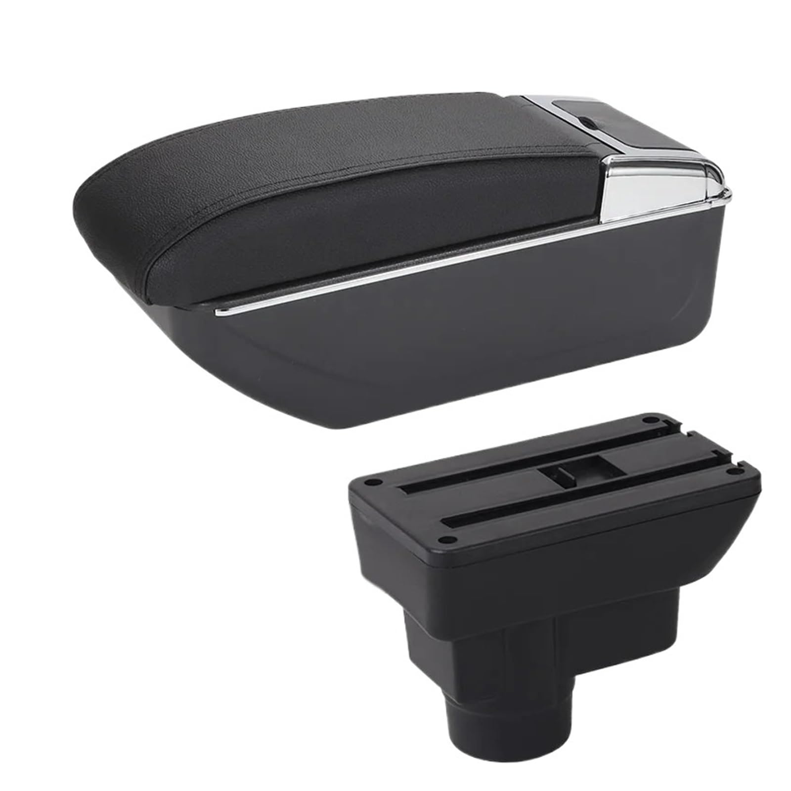 UMDJJU For Opel For Corsa D Car Armrest Backrest Interior Retrofit Part Storage Box Accessorie Car Centre Console Armrest Box(B2 black line 7USB)