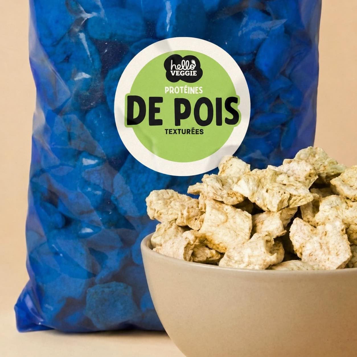 Protéines de Pois Texturées Médaillons 850g - Haute Teneur en Protéines Végétales - Alternative à la Viande Vegan - Riche en Fibres - Idéal Cuisine Végétarienne, Sport & Meal Prep - Hello Veggie