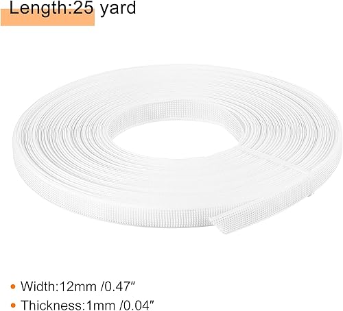 Miniatura 2 de uxcell Deshuesado para coser, 1 pieza de 25 yardas y 0.472 in  corsé de poliéster de baja densidad para vestido de novia, vestido de novia (blanco)