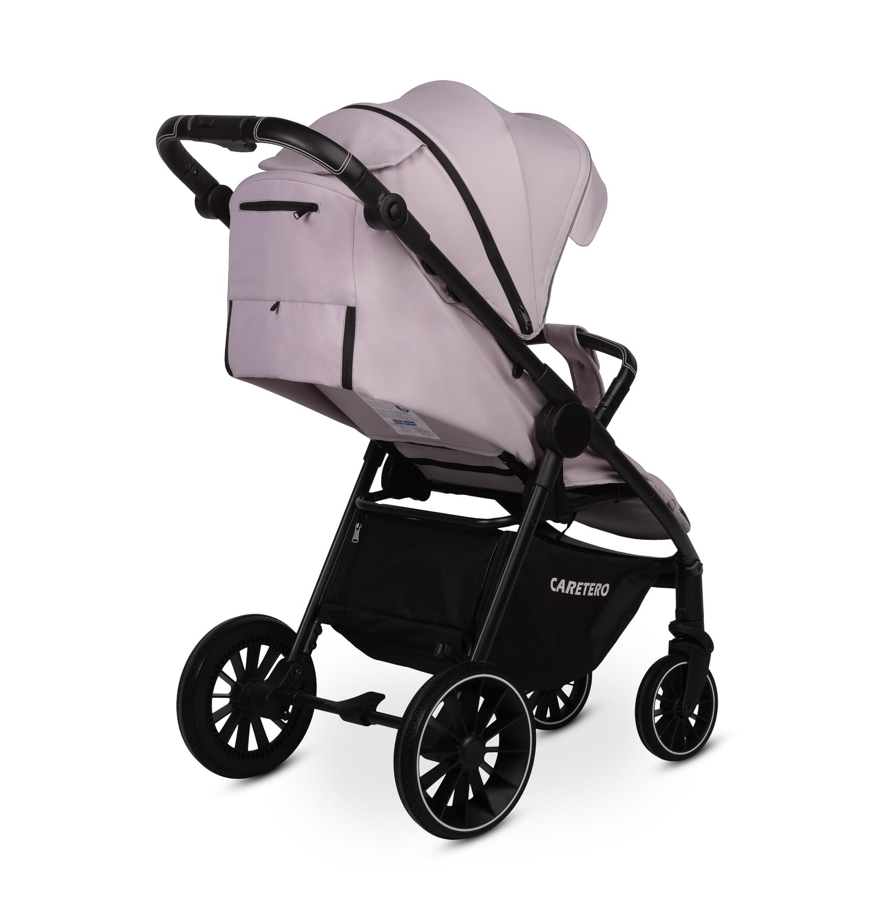 CARETERO - Poussette Agil – Légère avec Dossier Inclinable, Canopy et Panier de Rangement – avec Harnais de Sécurité, Poignée Réglable et Habillage Pluie – Pour tout-petits – Couleur Fumé