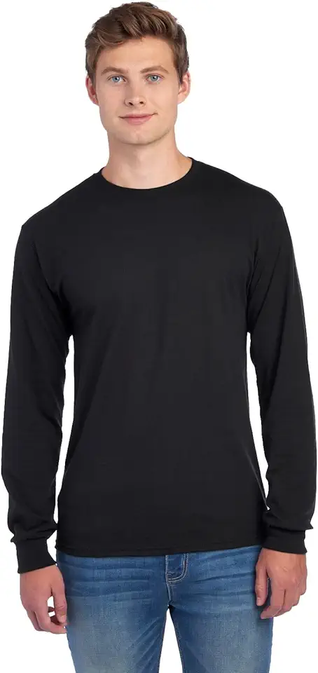Jerzees Men's Dri-Power Cotton Blend Long Sleeve Tees, Moisture Wicking, Odor Protection, UPF 30+, Sizes S-3x OEKO-TEX STANDARD 100
