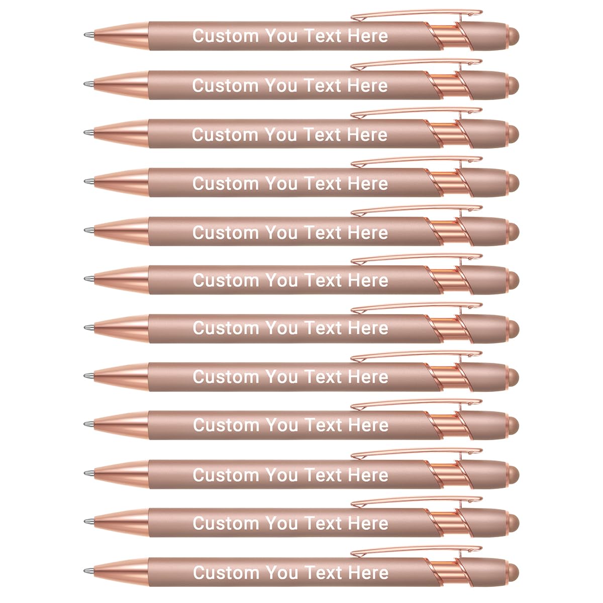 Zoonnis 24 Pcs Personalised Ballpoint Pens with Stylus Tips for Business Personalized Engraved Pen In Bulk for Women Men with Name Text Customised Pen Writing Custom Pen With Black Ink for School โ image 1
