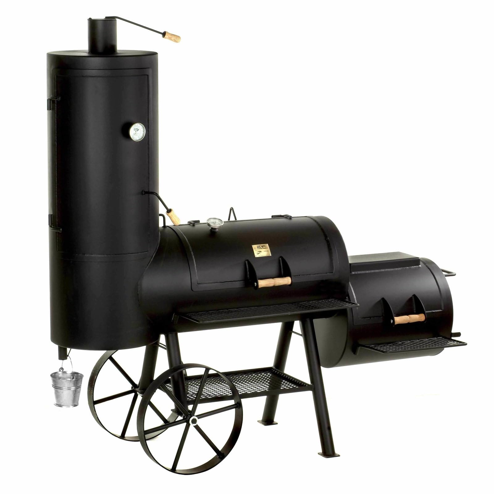 Joe’s Barbeque Barbecue Smoker 20" Chuckwagon 2-Chamber Barrel Smoker
