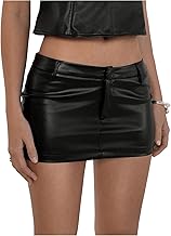 Floerns Women's Low Waist PU Leather Pencil Skirts Y2k Street Bodycon Mini Skirts