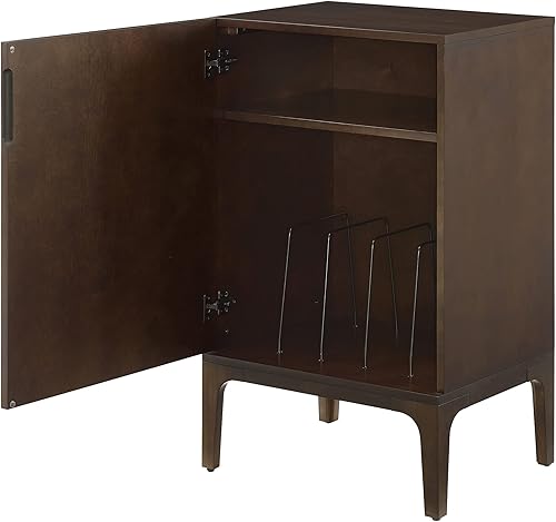 Miniatura 5 de Crosley Furniture Asher - Soporte para tocadiscos con almacenamiento para discos de vinilo, color marrón oscuro