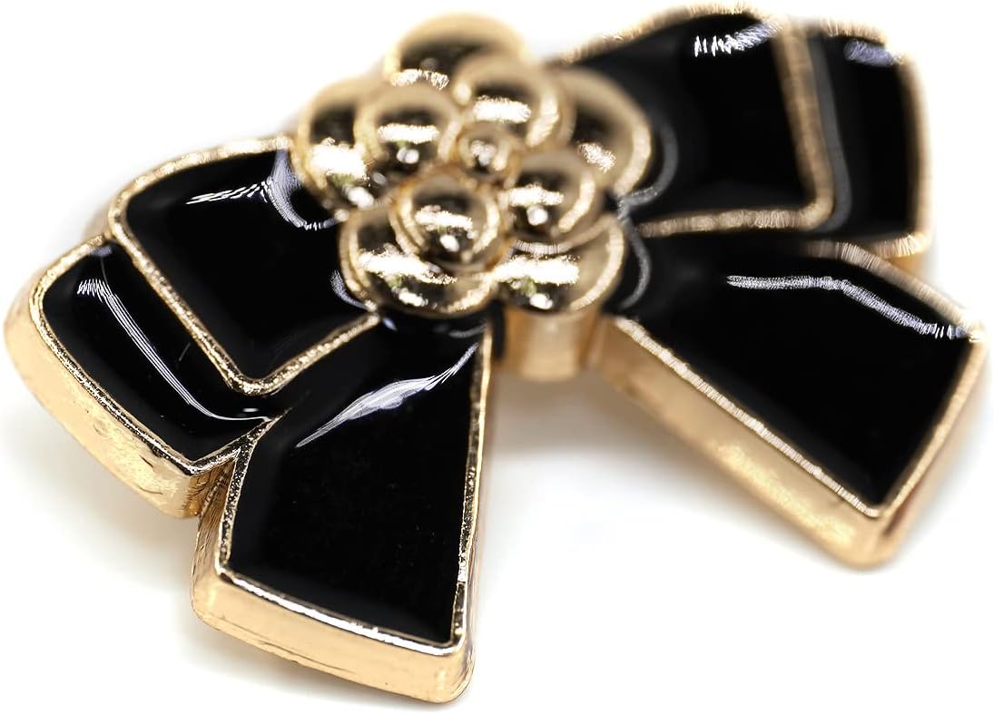 20 pcs Enamel Bowknot Electroplated Metal Shank Sewing Coat Buttons -25x17mm -1"