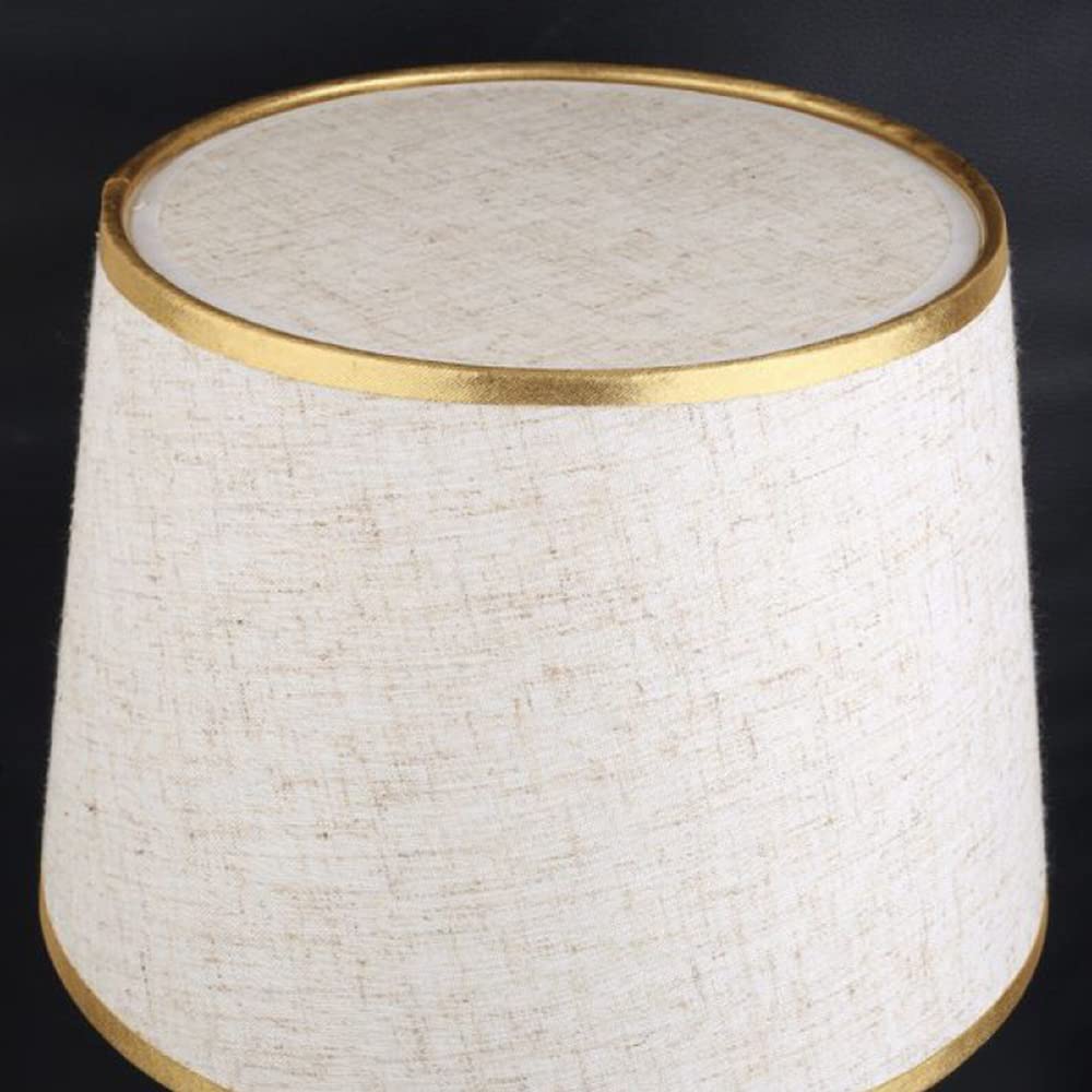 Lampada da Tavolo Moderno, Luce con Attacco E27 e Paralume in Stoffa, Abat Jour da Comodino Vintage, 1 pz (Senza Lampadine) (A)