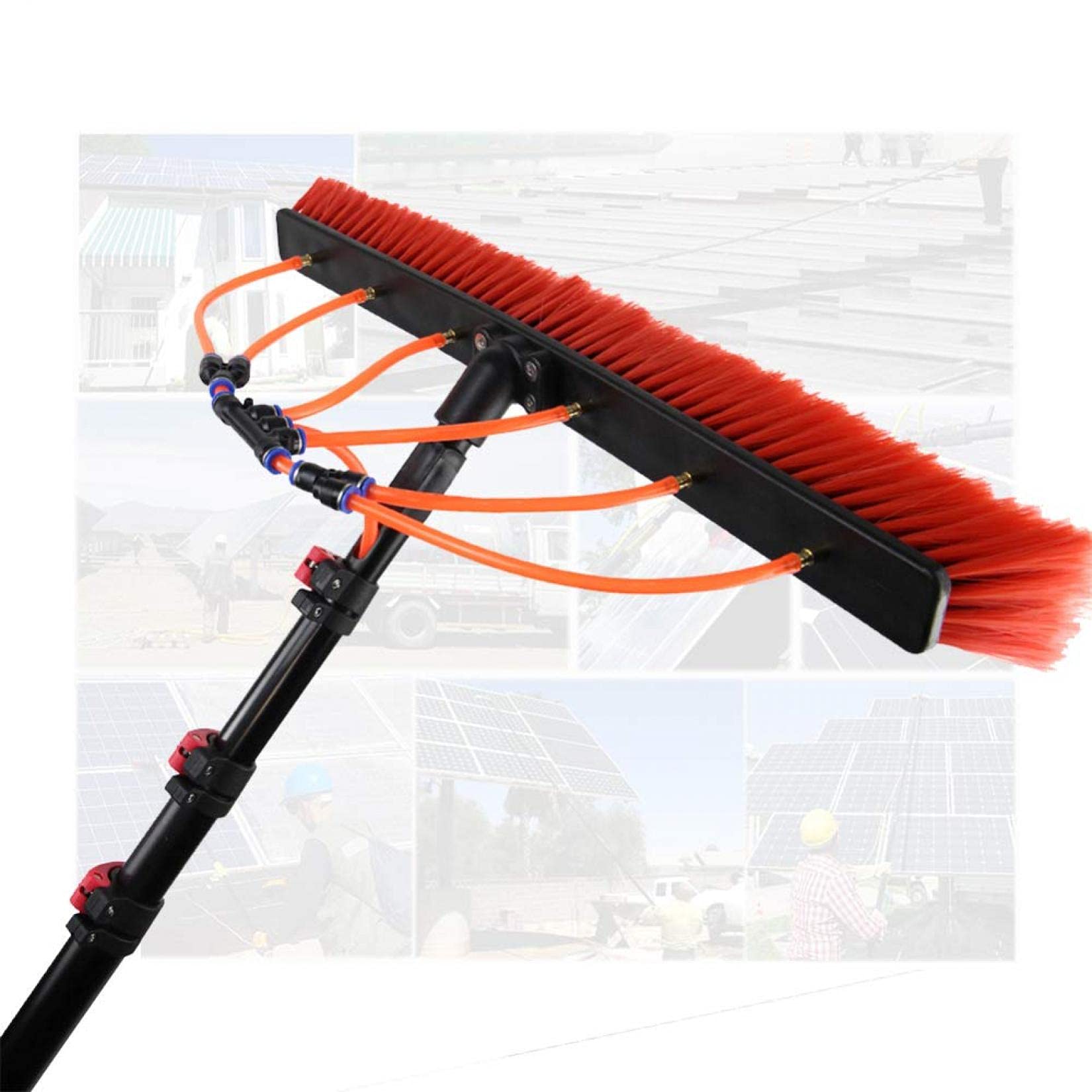 DUANHOZ Window Cleaning Brush, Window Cleaning Pole, Window Cleaner Kit, Water/Hose Fed Pole, Photovoltaic and Solar Panels/Window Cleaning Pole, Stret, 7.2M (Stret 9M)