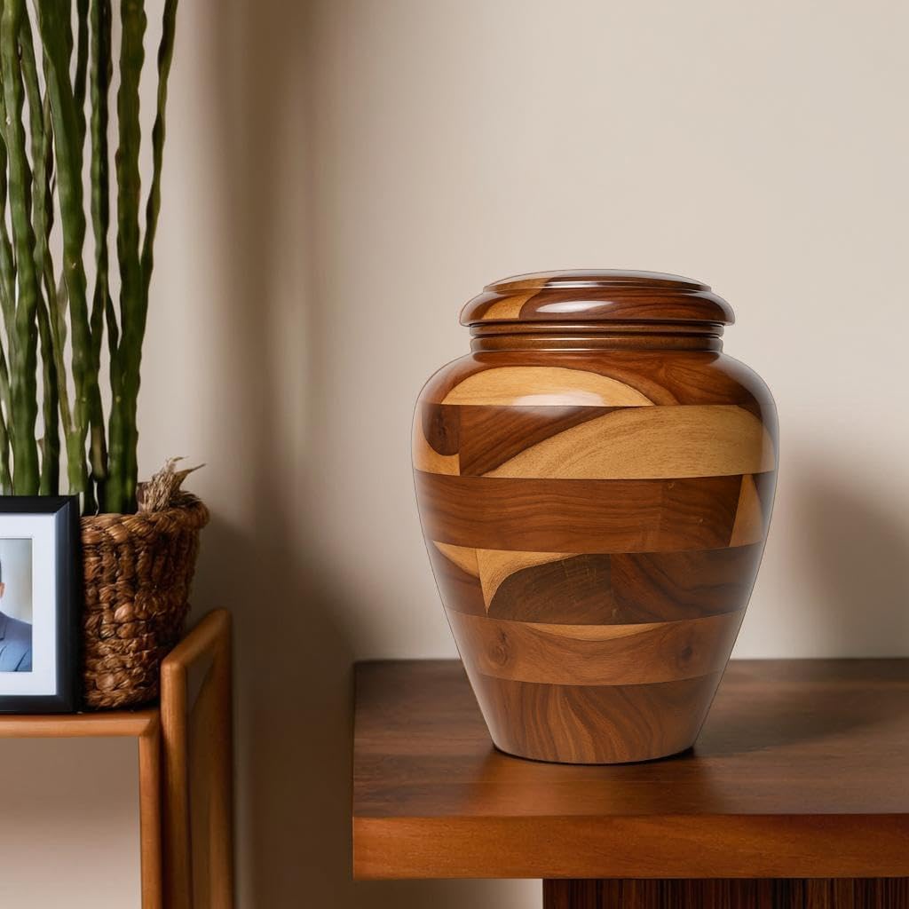 Large Wooden Cremation Urn – Handcrafted Memorial for Human Ashes, Adult Funeral Urn for Men & Women (Rosewood, Large (200Cu/Inches)) - Image 5