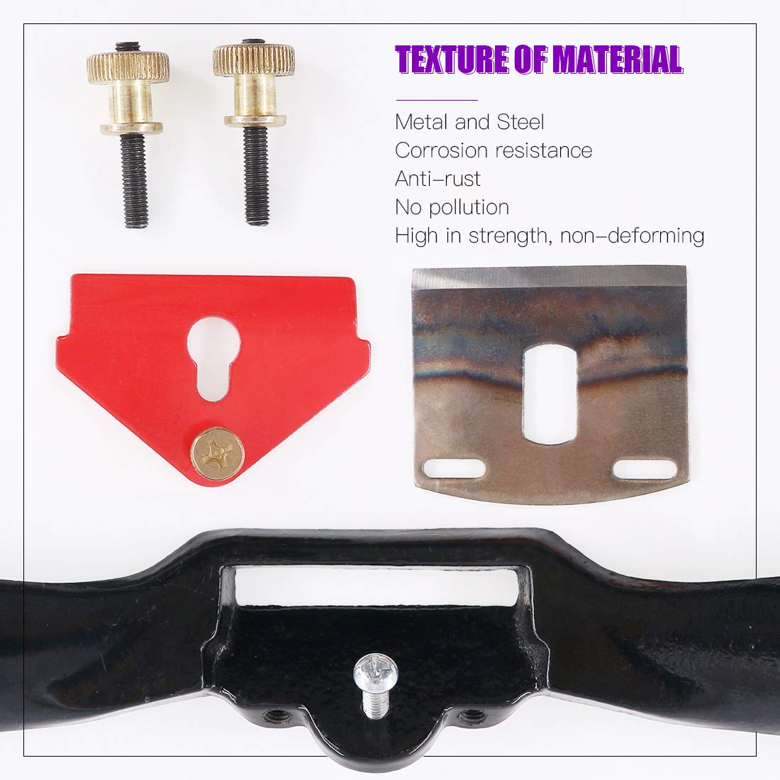 Swpeet 8Pcs 9" 10" Adjustable Spokeshave with Replacement Blades and 4-Way Rasp File with Portable Woodworking Planes Wood Working Hand Tool Kit - Image 4
