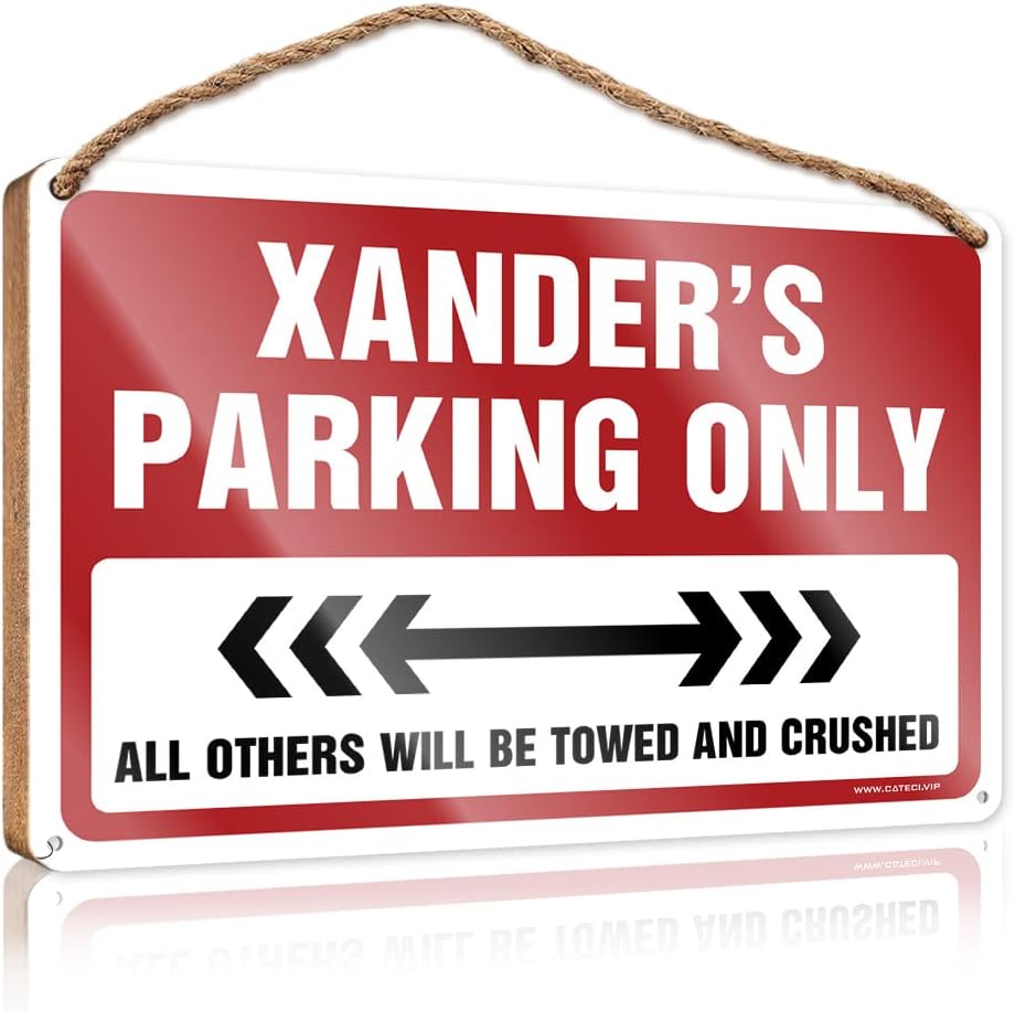 Hanging Wall Decor Sign Xander'S Parking Only Wooden Sign Outdoor Wooden Signs Bathroom Art Wall Decor (Size : 15X28CM)