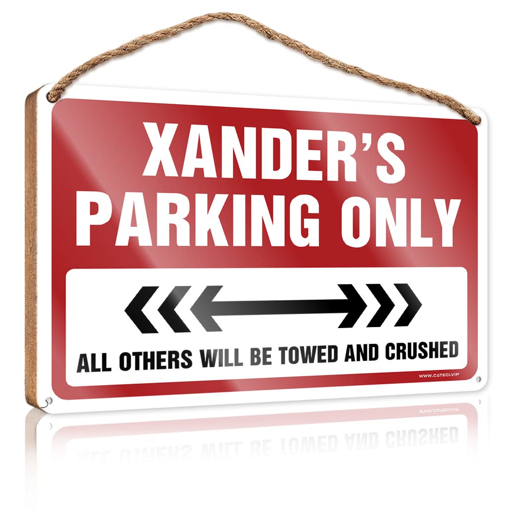 Hanging Wall Decor Sign Xander'S Parking Only Wooden Sign Outdoor Wooden Signs Bathroom Art Wall Decor (Size : 15X28CM)