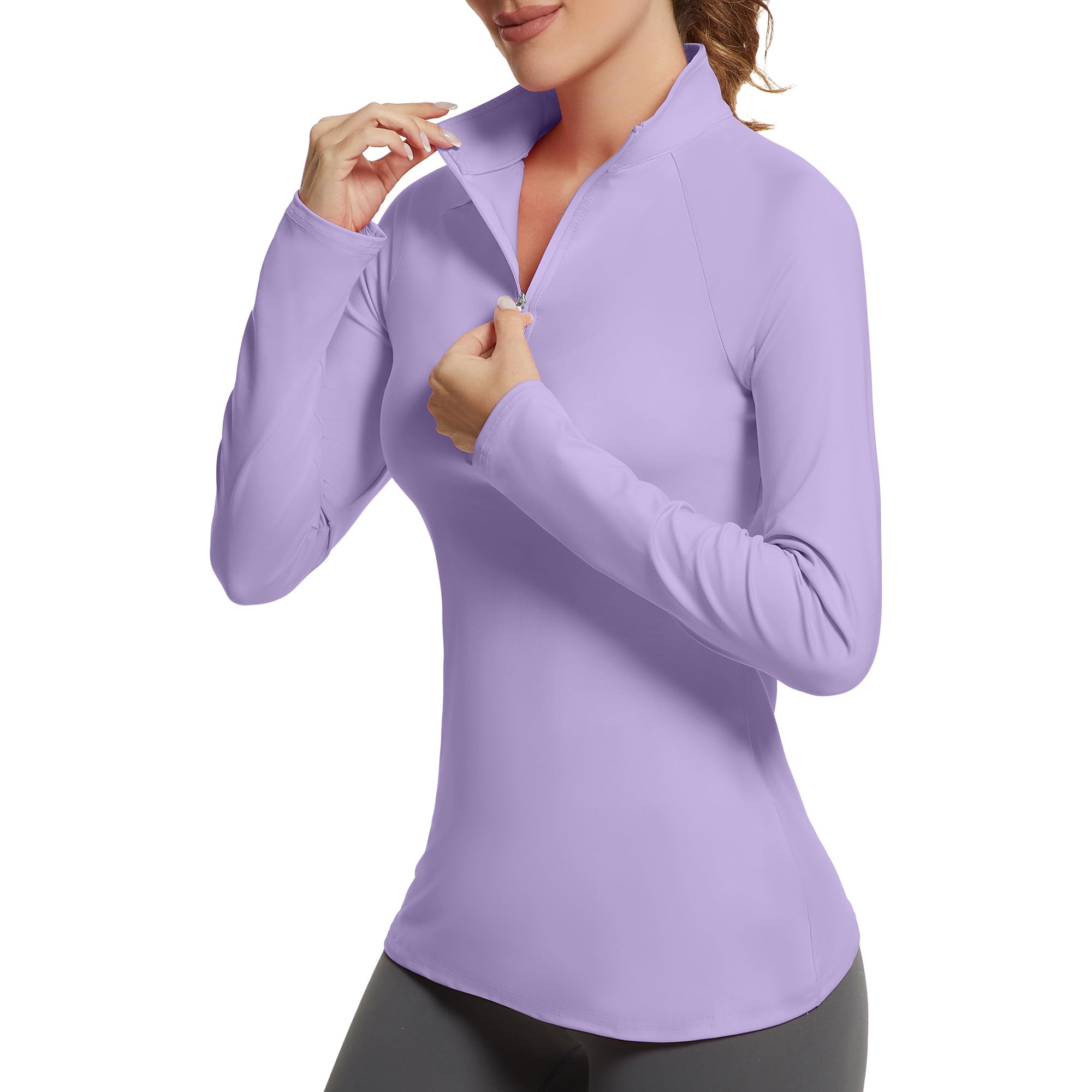 GGOV Golf Shirts for Woman UPF 50+ Sun Protection Quick Dry Lightweight Long Sleeve Polo Shirts for Woman Rash Guard