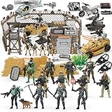 JOYIN Military Combat Toys Set Including Military Base, Military Vehicles, Army Men Action Figures and Weapon Gear Accessories Military Combat Toys