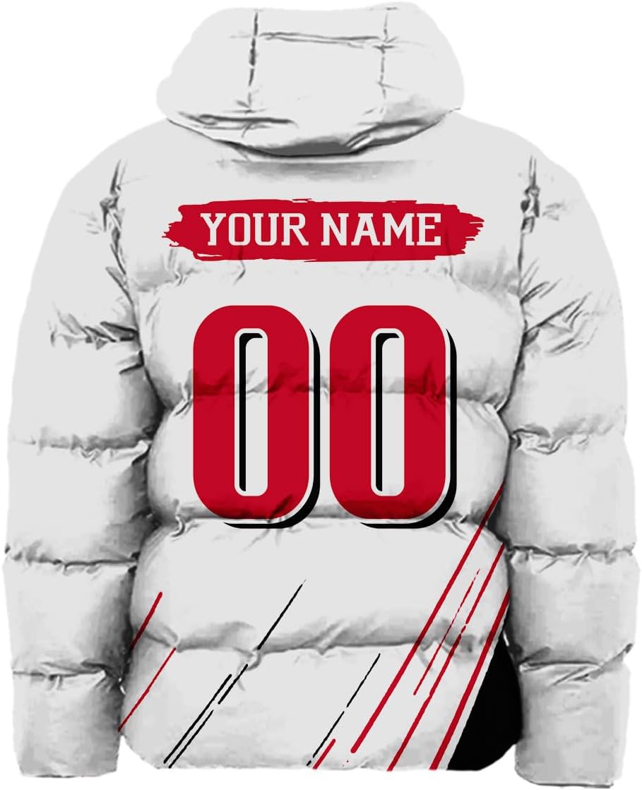 Mens Baseball Comfort Colors Custom Name Number Lightweight Water-Resistant Down Jacket Puffer Coat S-5XL