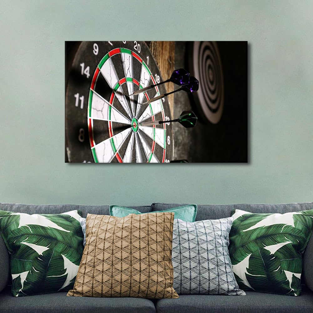 Wall Art Dart Hits the Bullseye Pictures for Living Room Inspirational Wall Art Prints on Canvas Leisure Sport Painting Modern Artwork 1 Panel Wall Decor for Bedroom Office Ready to Hang 24x16 in - Image 4
