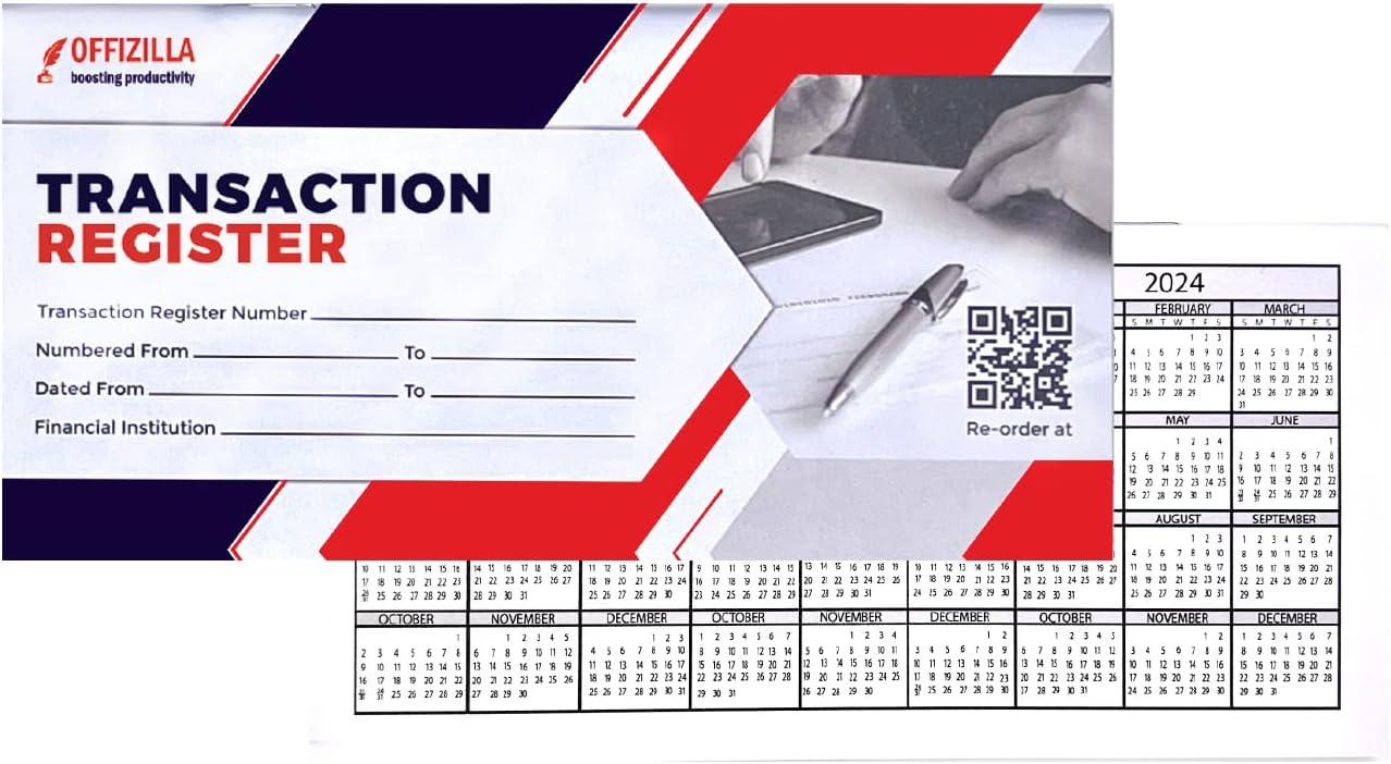 12 Check Registers for Personal Checkbook with Thicker No Bleed Paper, 6 x 3-Inches – Easy to Read and Portable Checkbook Register for Personal or Business Log, Deposit, Credit & Saving Bank Account : Office Products