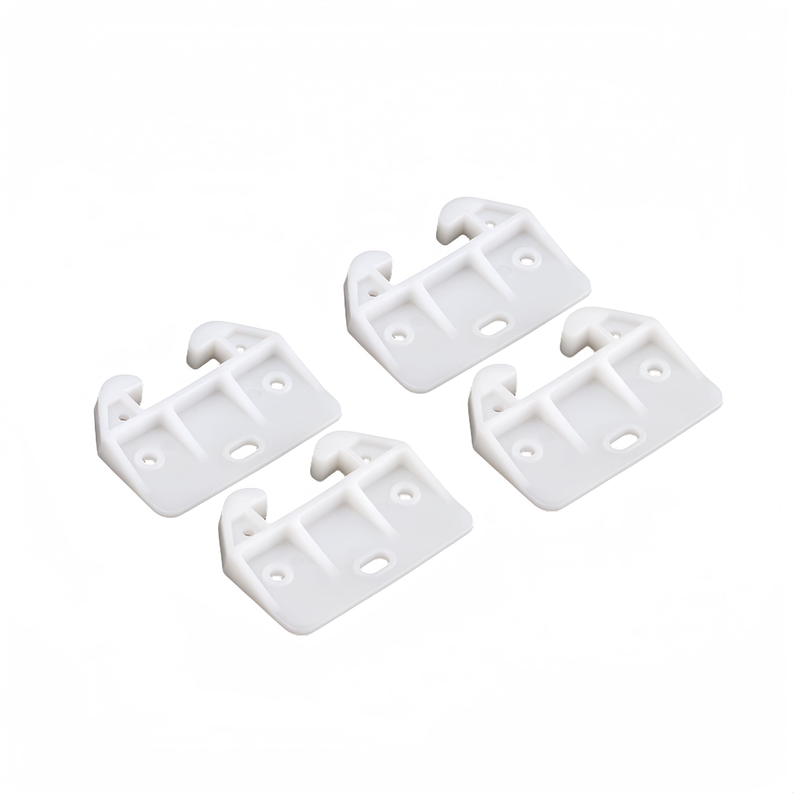 YiiSeeJo 10 Pcs White Drawer Guides Plastic with Screws, Drawer Guides Rear Drawer Replacement Guides Brackets Drawer Guides Bottom Mount for Furniture, Dressers, Wardrobe