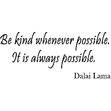 VWAQ Be Kind Whenever Possible It is Always Possible Dalai Lama Wall Decals Buddha Quotes Buddhism