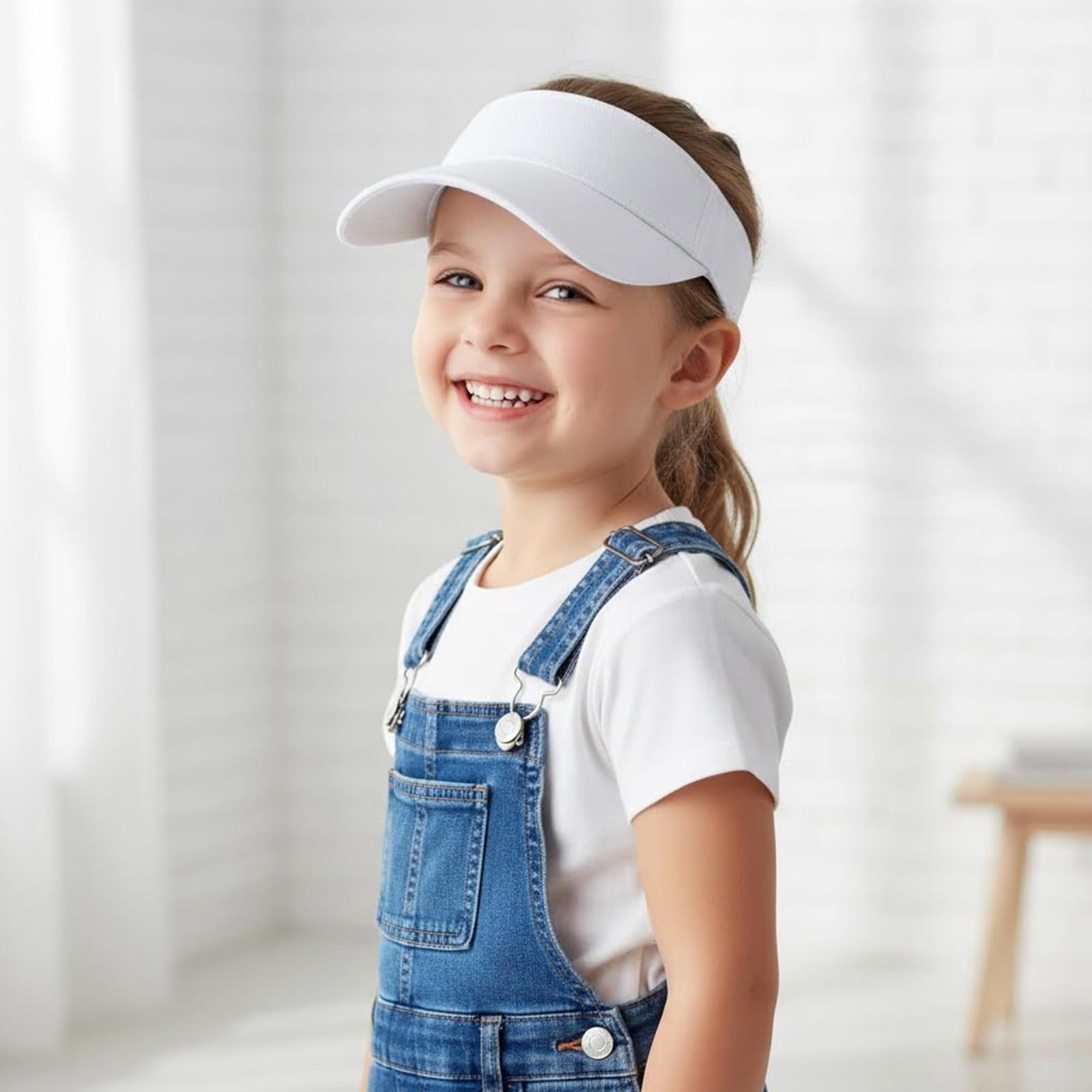 Gorra de visera para niños, gorra de sol para niños de 4 a 10 años, gorra de tenis para correr, golf, gorra de béisbol con visera ajustable, visera de verano