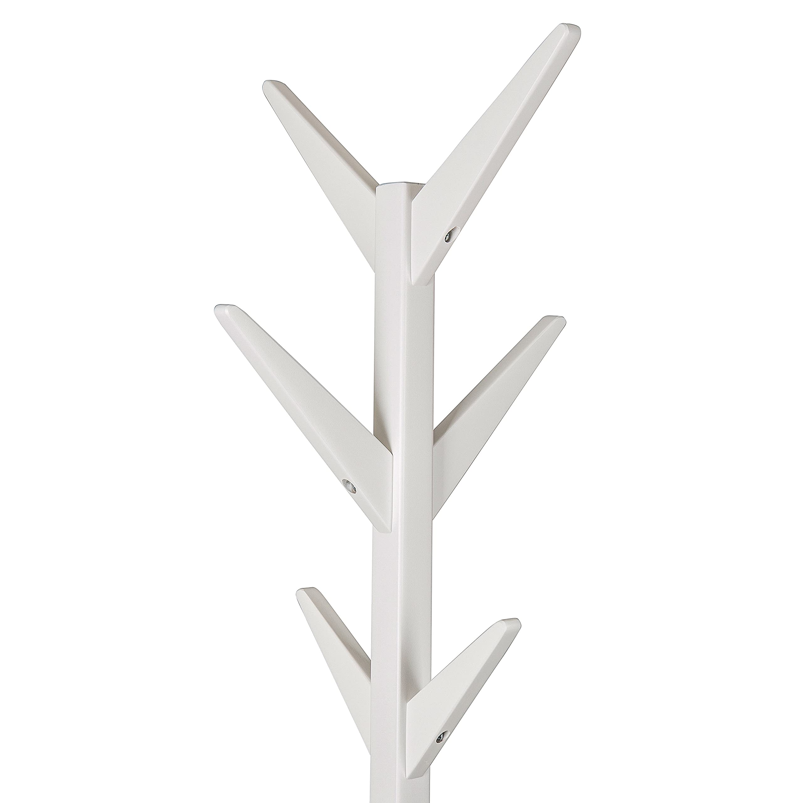 Appendiabiti In Legno Massiccio F32 Fornera – Stand Autoportante 178cm Con 8 Ganci, Bianco Laccato - 3