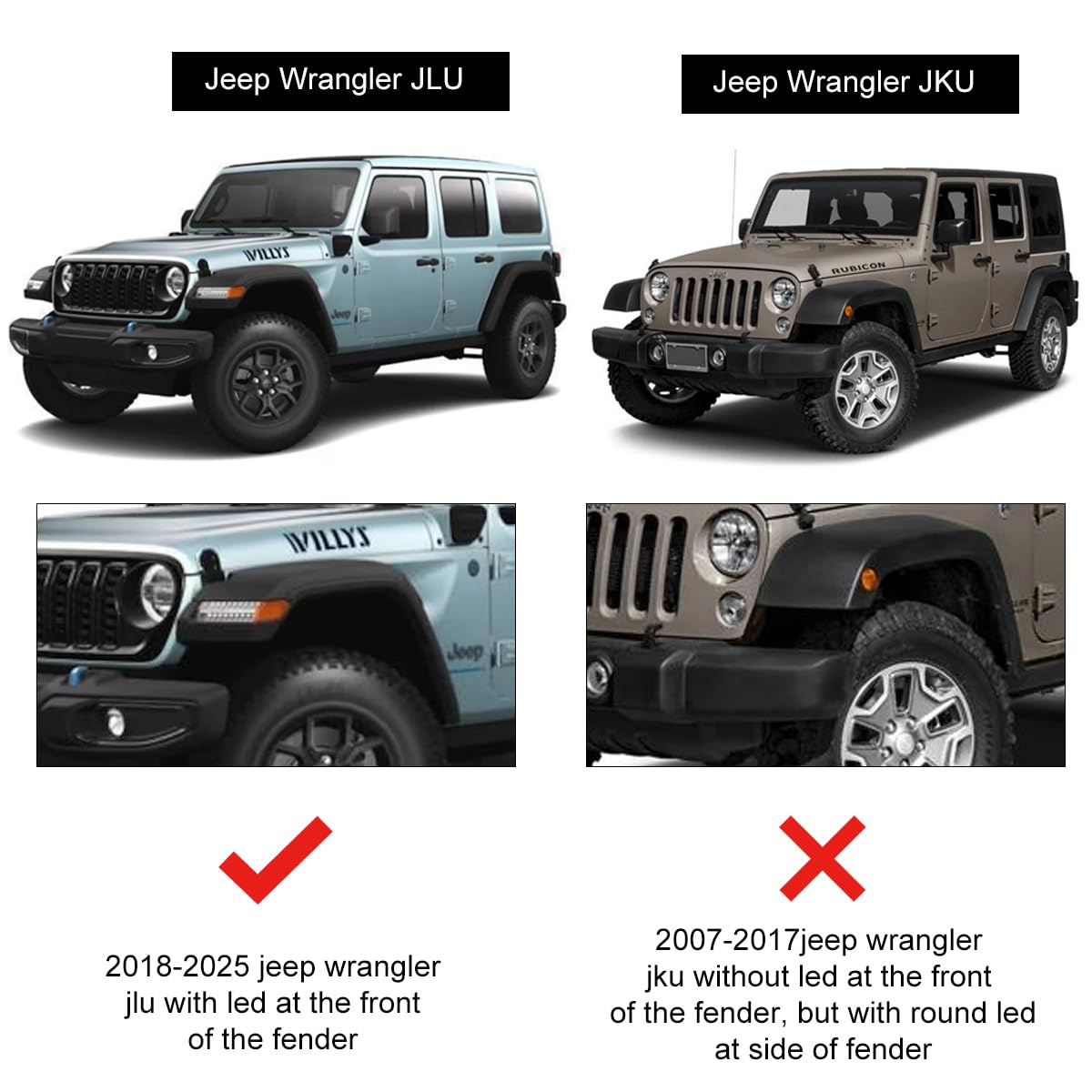 SUNPIE Running Boards for Jeep Wrangler JLU 4 Doors and 4XE 2018