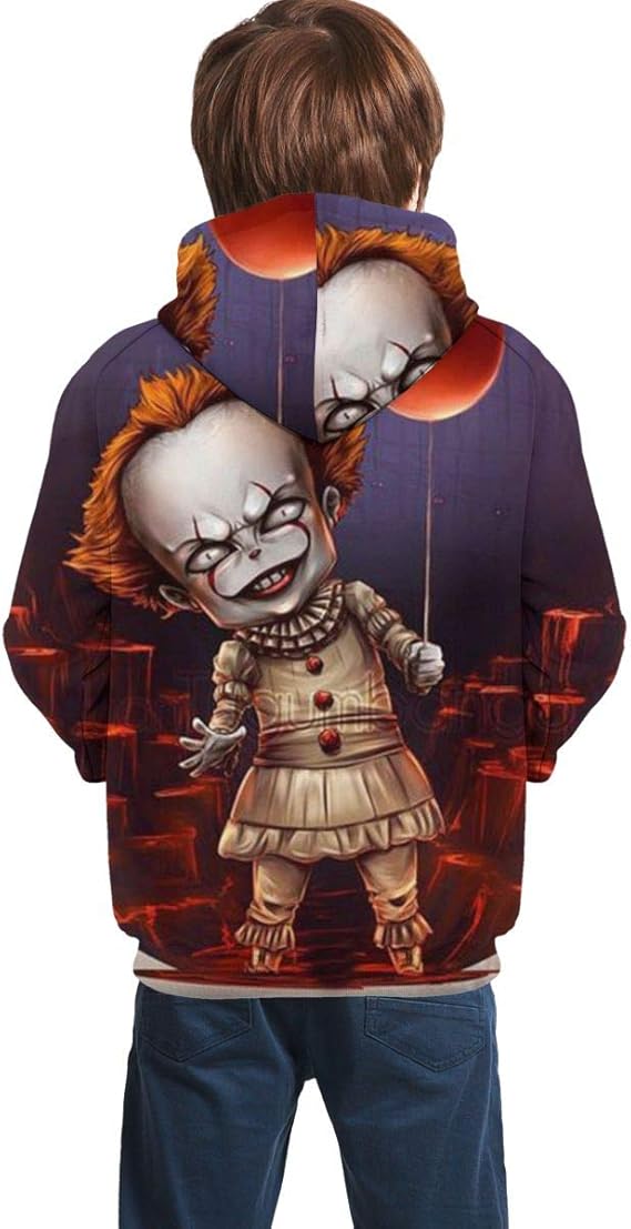Amazon Co Jp 子供服 女の子 男の子 パーカー Pennywise It Clown Kids Jacket Hoodie 長袖 春と秋 上着 カジュアル おしゃ れスウェットシャツ Tシャツ キッス バンド プリント 通学 ポケット ファッション