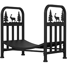 GTPBAO Small Wrought Iron Fire Wood Racks, Indoor Outdoor Fireside Log Holder for Camping Hearth/Wood Shed/Woodpile