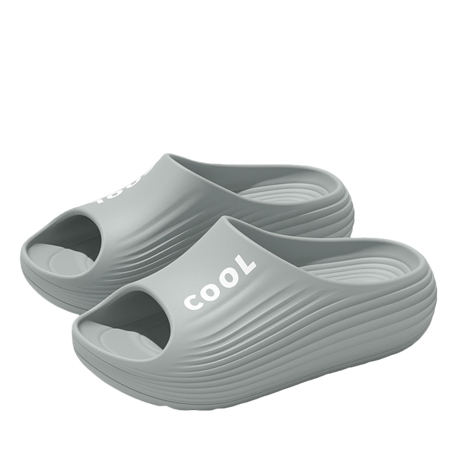 Gyios Summer Slippers Cloud Sliders For Women And Men Unisex Shower Pool Thick-soled Sports Relax Sandals Indoor Outdoor-gray-36-37