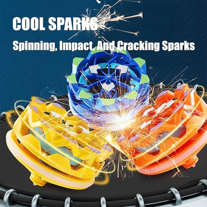 Image of Fingertip Gyro, Handheld Gyroscope, Luminous Spinning Top, Orange, Kids