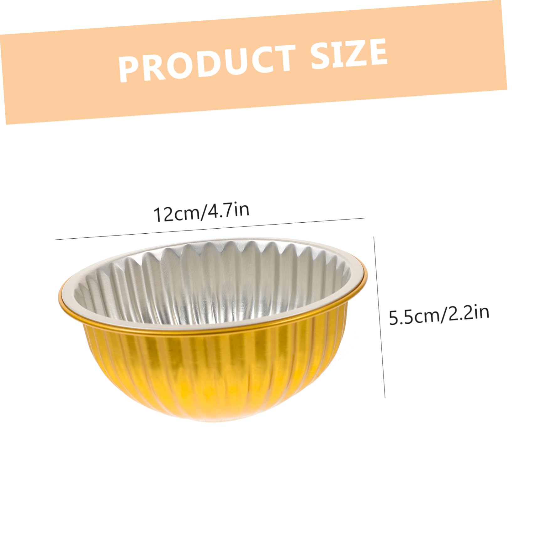 Unomor Essential Takeaway Storage Bowl Set 20pcs Gold Aluminum Foil Boxes Food Containers Round Household Food Box