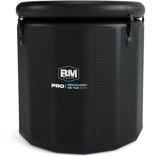 Inflatable Ice Bath Tub for Athletes - Cold Plunge Tub Compatible Water Chiller, Insulated Lid, EVA Groundsheet, Backpack, 187 Gallon, 39" L x 39" W x 35.4" H