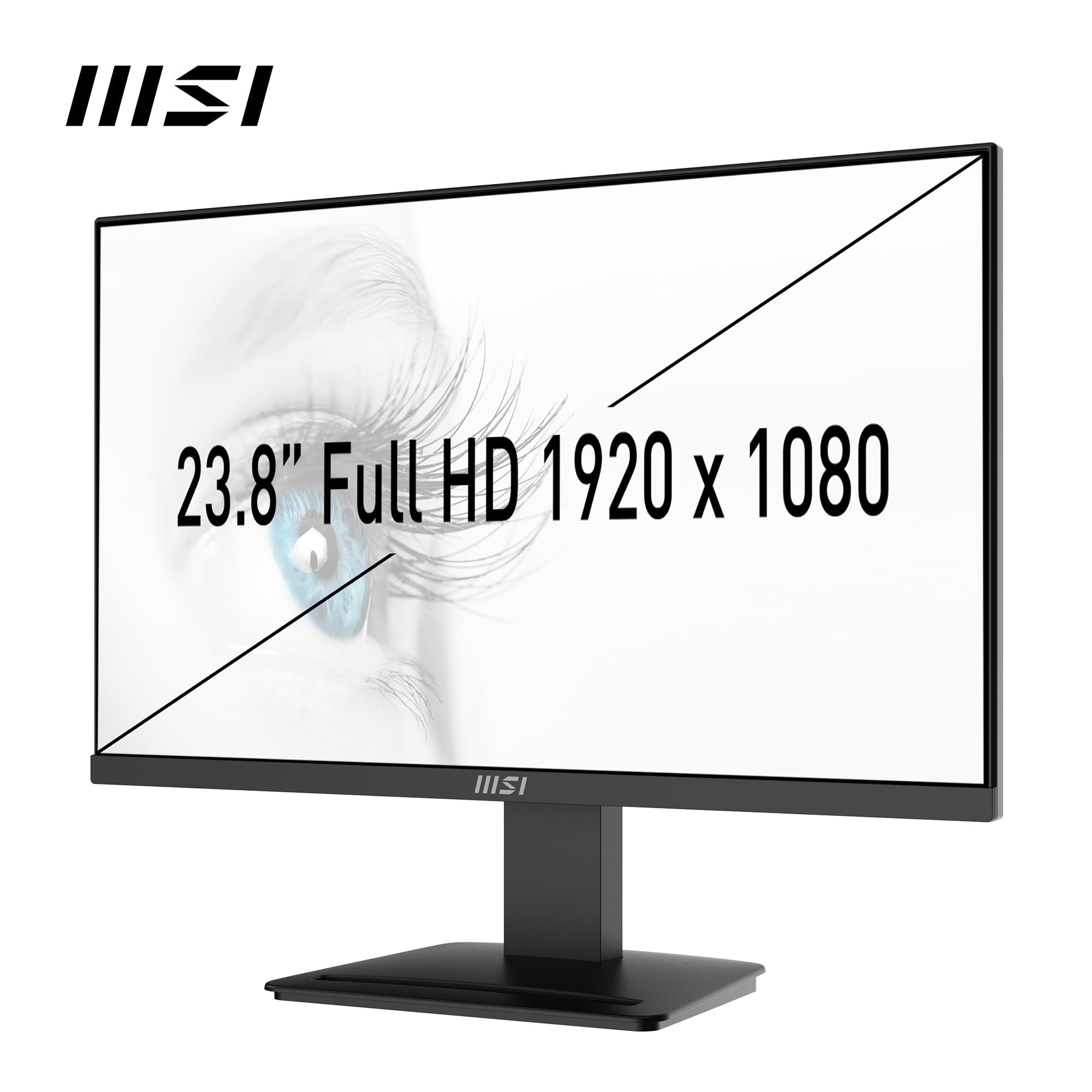 MSI PRO MP2412DE 23,8 Zoll Full HD Office Monitor - 1920 x 1080 VA Panel, 100 Hz, augenfreundlich, VESA montierbar, Display Kit Support, neigbar - HDMI 1.4, DP 1.2a