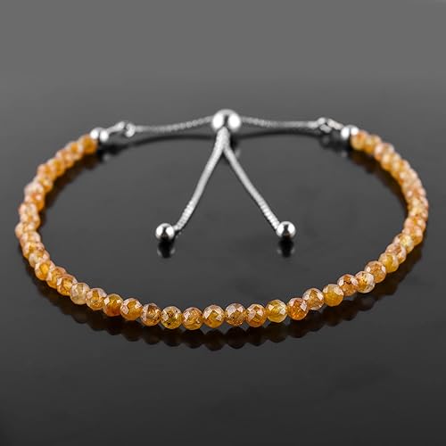 Miniatura 150 de OdrillionGems Natural Yaxaite Gemstones Bolo Bracelet 925 Sterling Silver Faceted Rounds Beads Handmade Minimalist Jewelry Healing Crystals