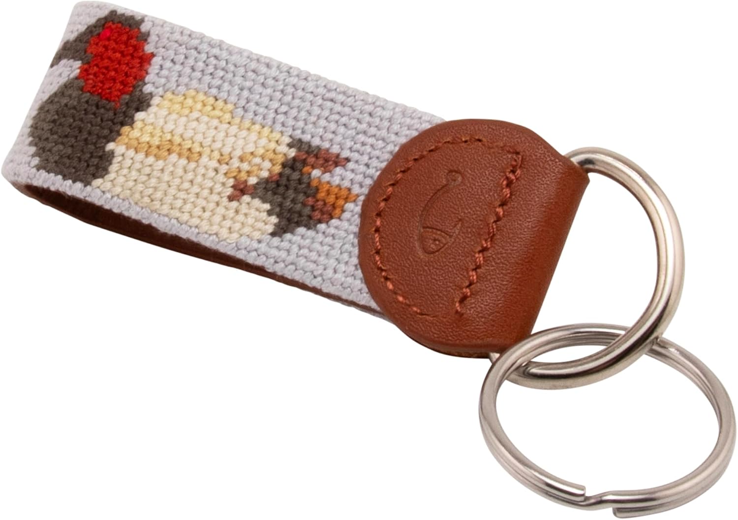 Leather Hand-Stitched Needlepoint Key Fob or Key Chain