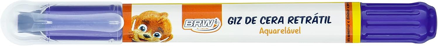 Giz de Cera Retrátil Aquarelável com 24 Cores, BRW