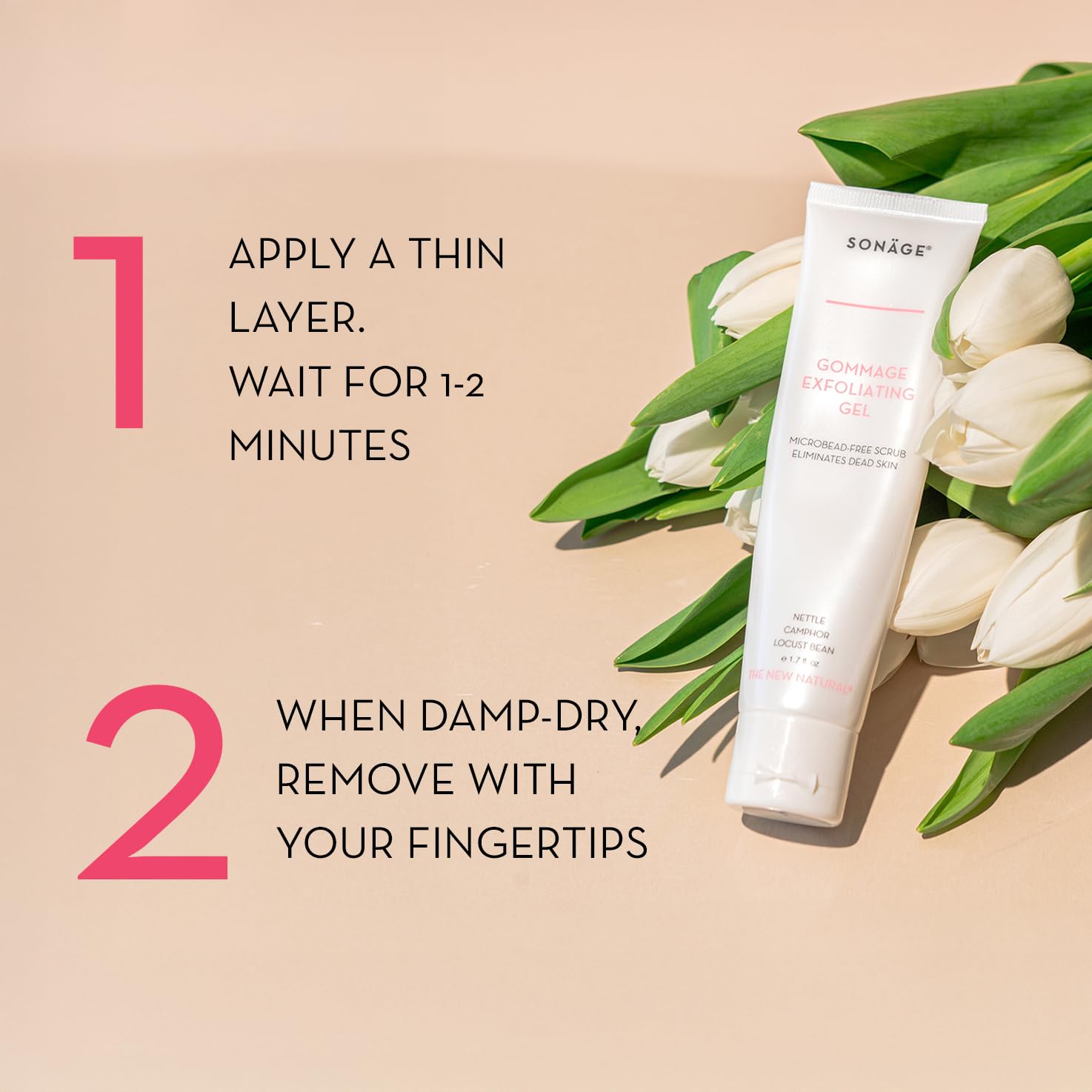 Sonage Gommage Exfoliating Gel | Gentle Face Scrub For All Skin Types | Non-Abrasive Dead Skin Cell Exfoliation