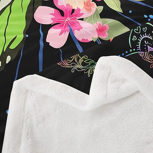 Miniatura 4 de Manfei Manta con diseño de mariposas, estilo bohemio, con mandala, para decoración de habitación de niños, niñas, adolescentes, manta de forro polar