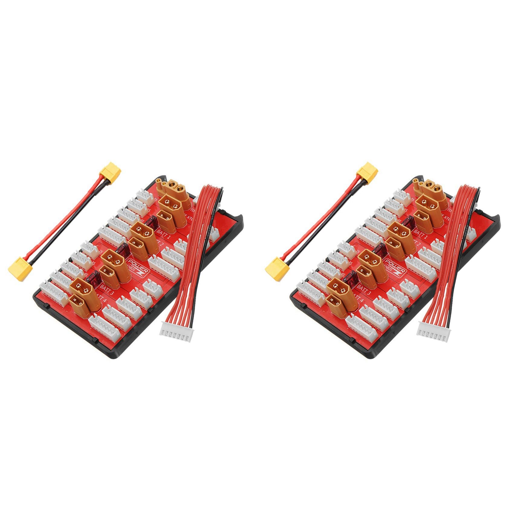 Jnchdghwa 2X 2 in 1 XT30 Parallel Charging Board+ Cable Supports 4 Packs 2-6S Lipo Battery for RC Models Multicopter