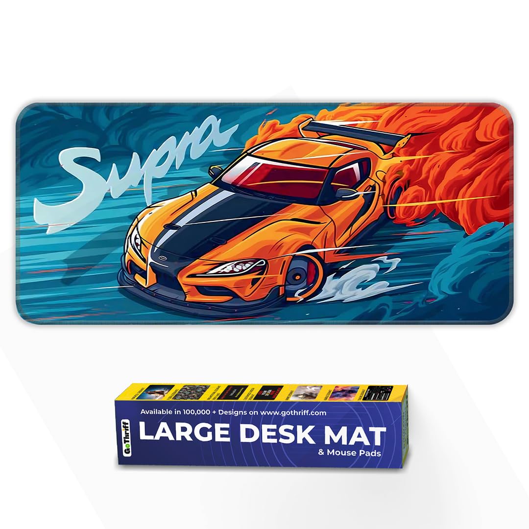 Skiditos Supraa Gaming Pad - Extended 60x30CM Large with Stitched Edges & Non-Slip Rubber Base | Perfect Gaming Setup Mat & PC | Essential Gaming Accessories
