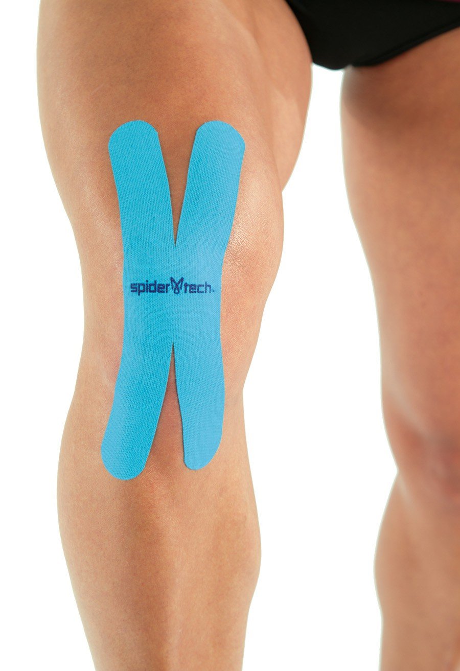 SpiderTech PowerStrips - Kinesiology Tape Precut X Strips - Blue (10 Pack)