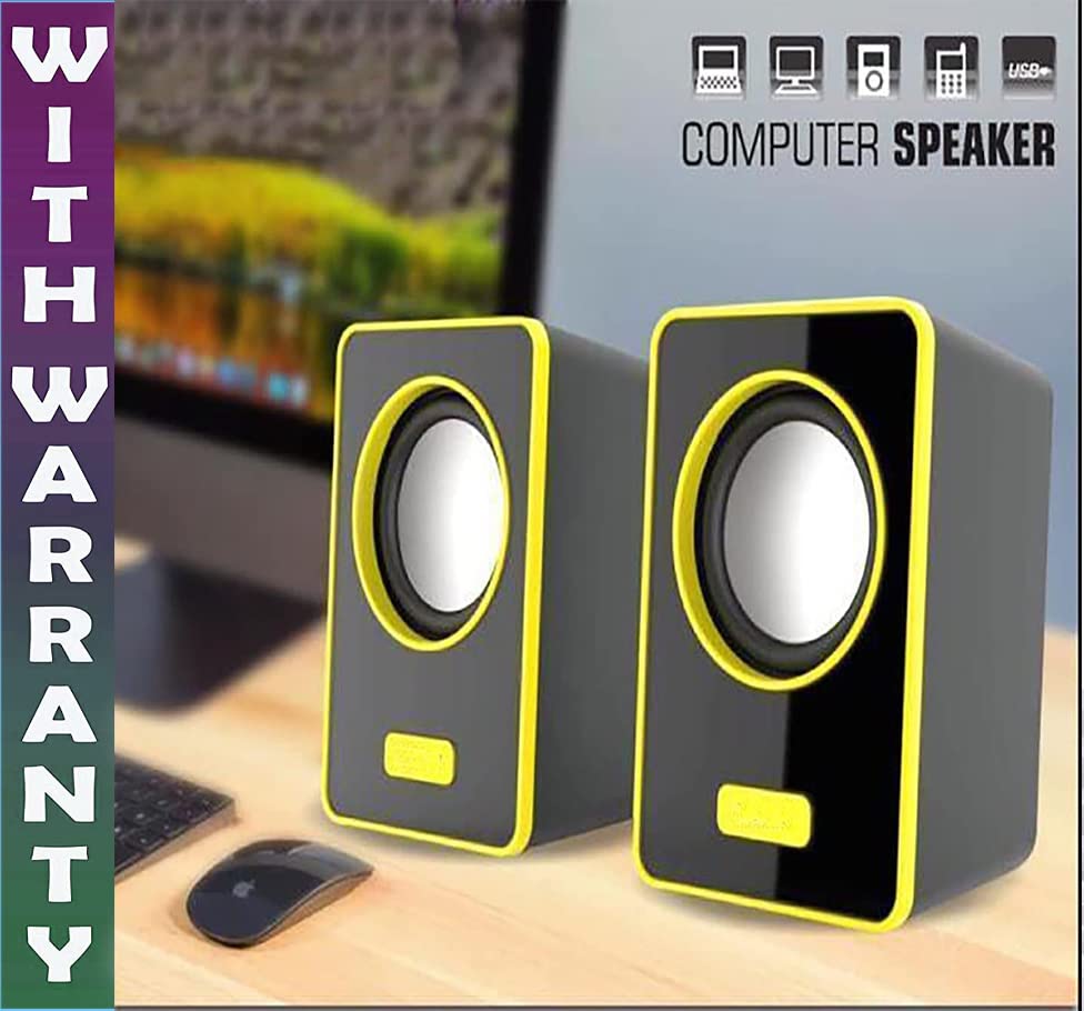 Genteel 5 Volt 2.0 Multimedia Speaker, 3w*2 Hi-Fi Stereo Sound, Aux Input, USB Powered, in-line Volume Controller, Speaker for PC, Desktop, Laptop(X-CS1006)