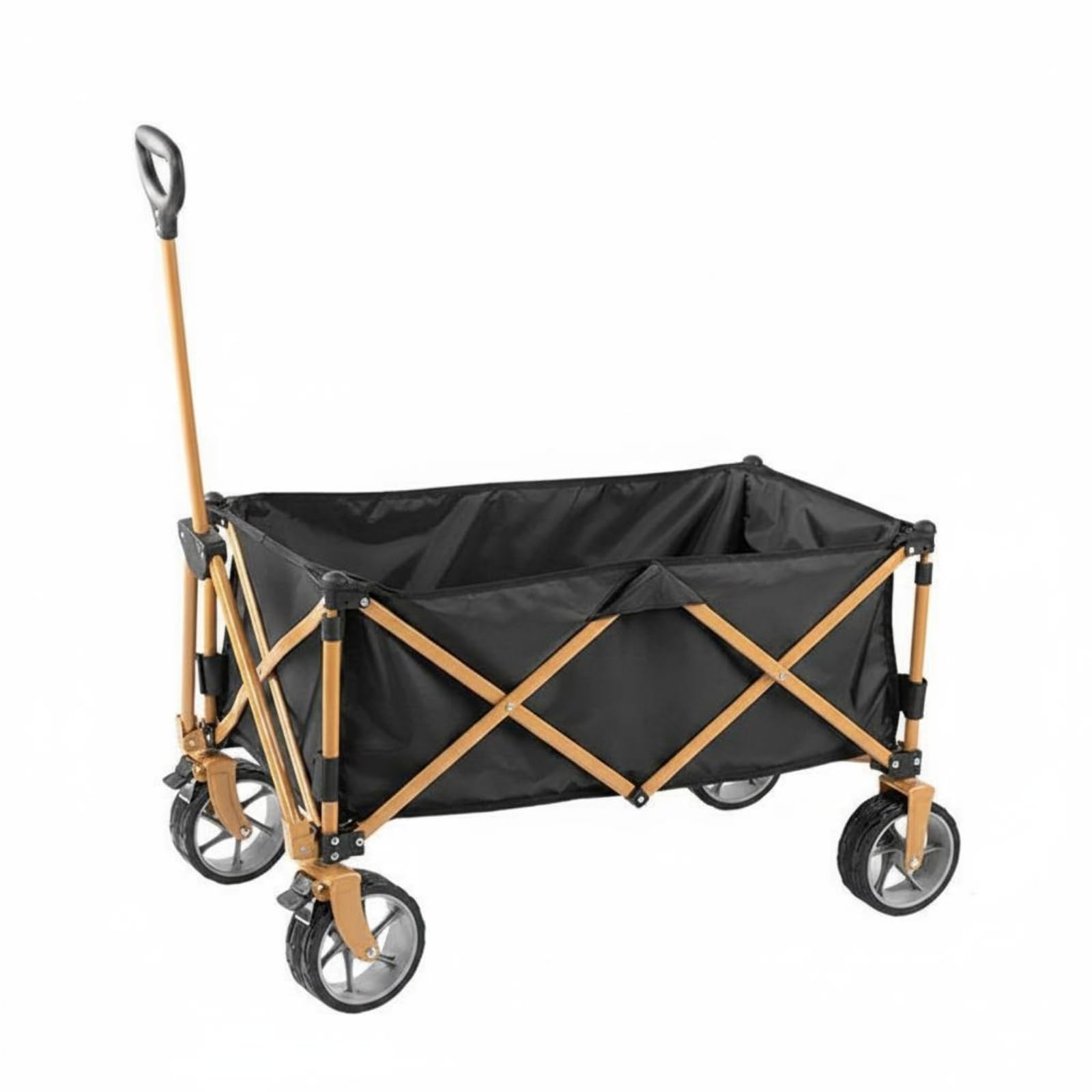 Carrello Pieghevole da Campeggio Robusto Carrello da Campeggio Pieghevole Tessuto Oxford Resistente per Mercatini, Telaio Arancione Con Borsa Nera