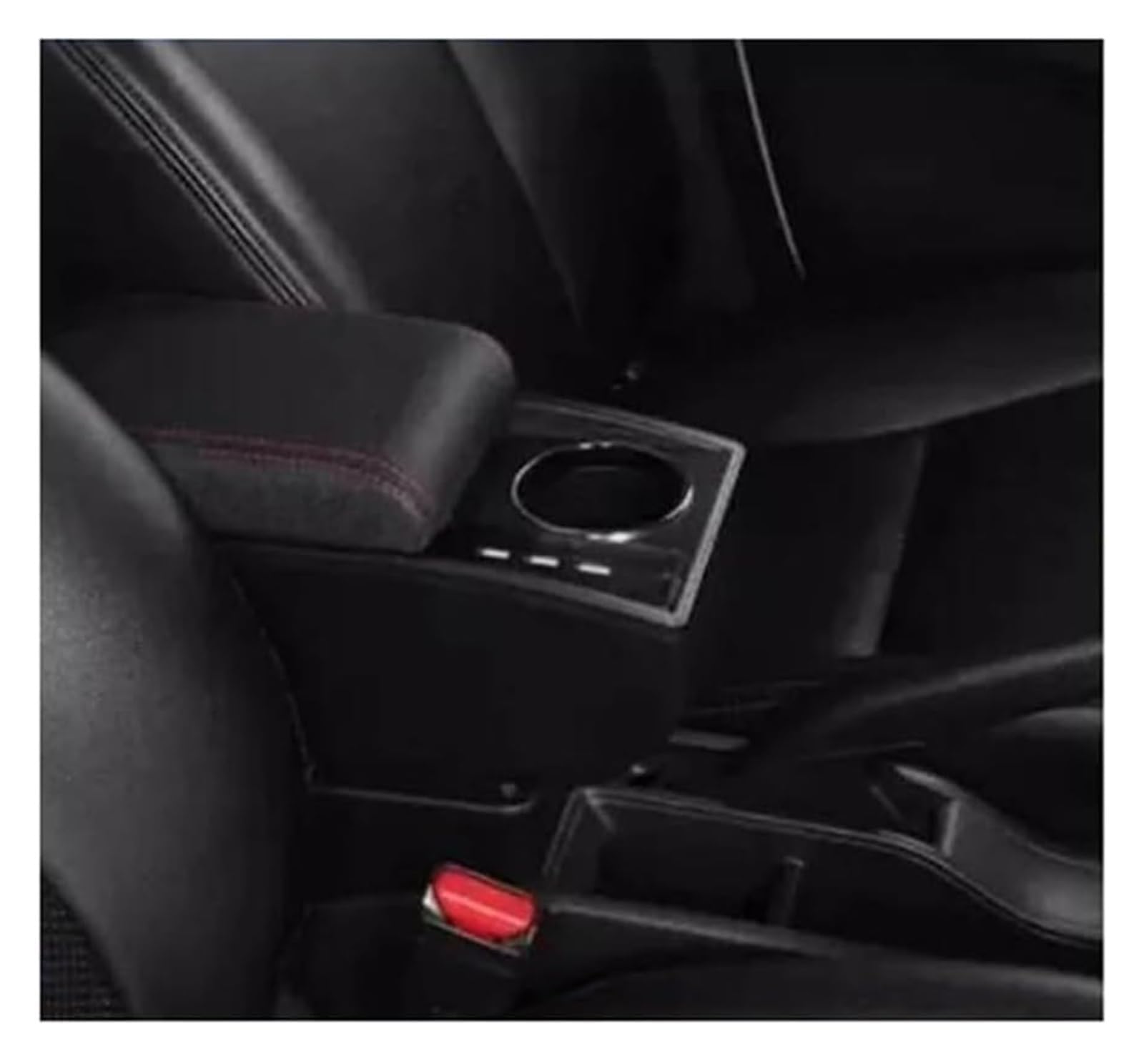 HCKCLMBMZW For Peugeot 2008 For 208 2019-2024 Car Armrest Storage Box Interior Accessories Car Armrest Center Console(B1 Red Line 3usb)