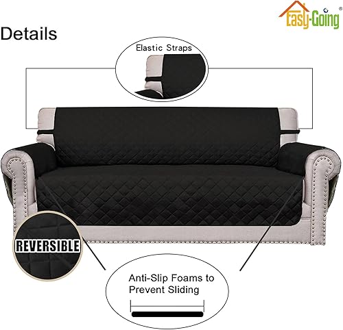 Miniatura 868 de Easy-Going - Funda reversible para sofá, resistente al agua, con varillas de espuma y correas elásticas, protector de muebles para mascotas y perros