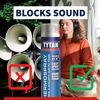 TYTAN Professional Thermospray 24 Pack DIY Spray Foam Insulation 504 Board Ft/Sq Ft Thermal & Sound Insulation Gun Foam for Walls & Attics (24x29 oz) Gun & Cleaner Not Included