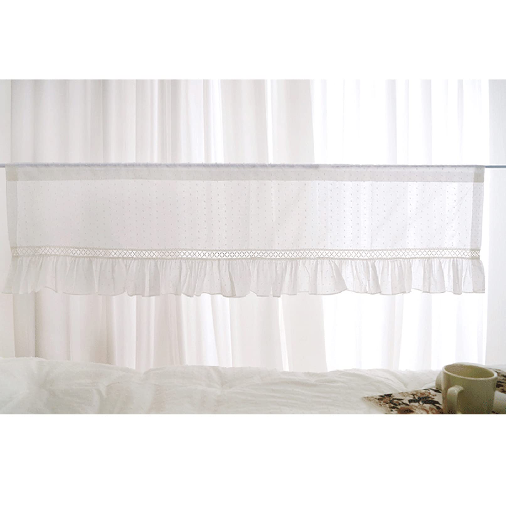 Rideau de café lin semi voile rod pocket rideaux courts salon et chambre